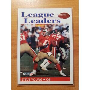 Steve Young 1992 Fleer #469 - League Leaders - San Fran 49ers - NFL - Fresh Pull